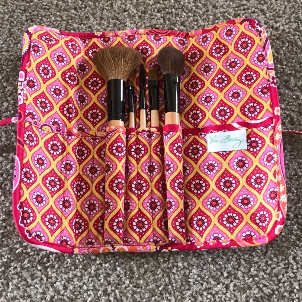 Vera Bradley Make-up Brush set in Raspberry Fizz